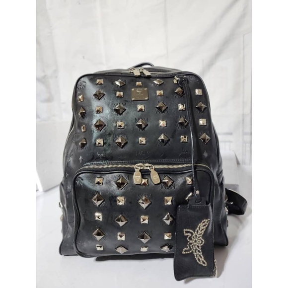 MCM Handbags - Authentic MCM Honshu Tantris Studded Backpack Black